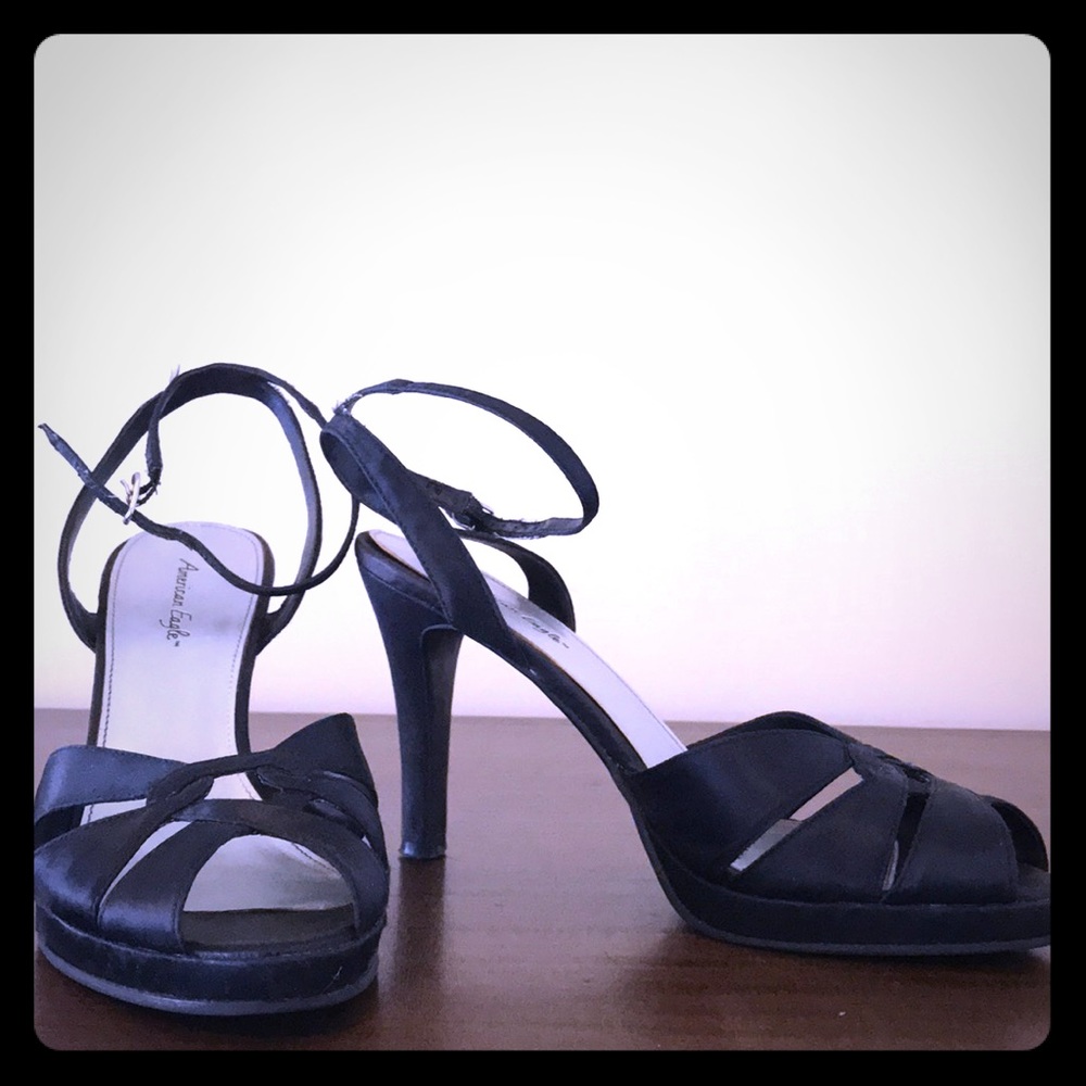 American Eagle Black Karoline ankle strap heels!